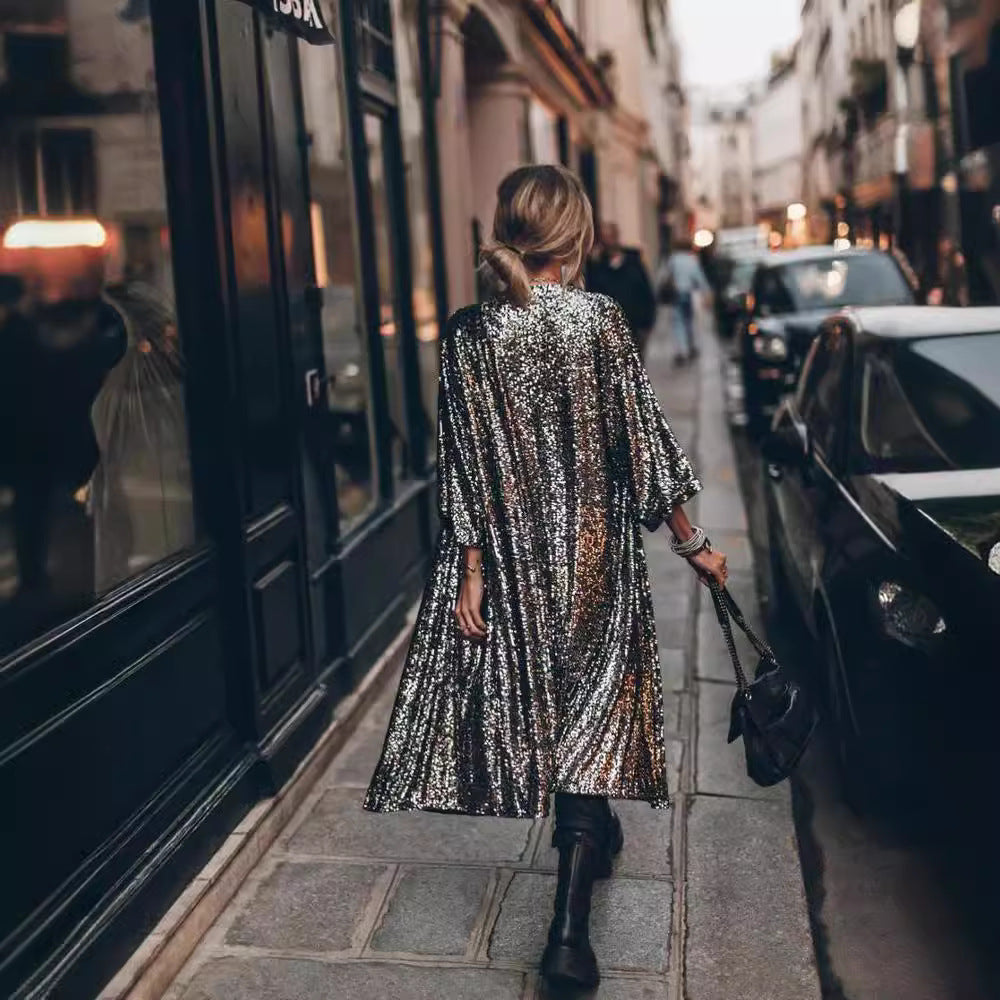 Ladies shimmering kimono with loose fit Lune London
