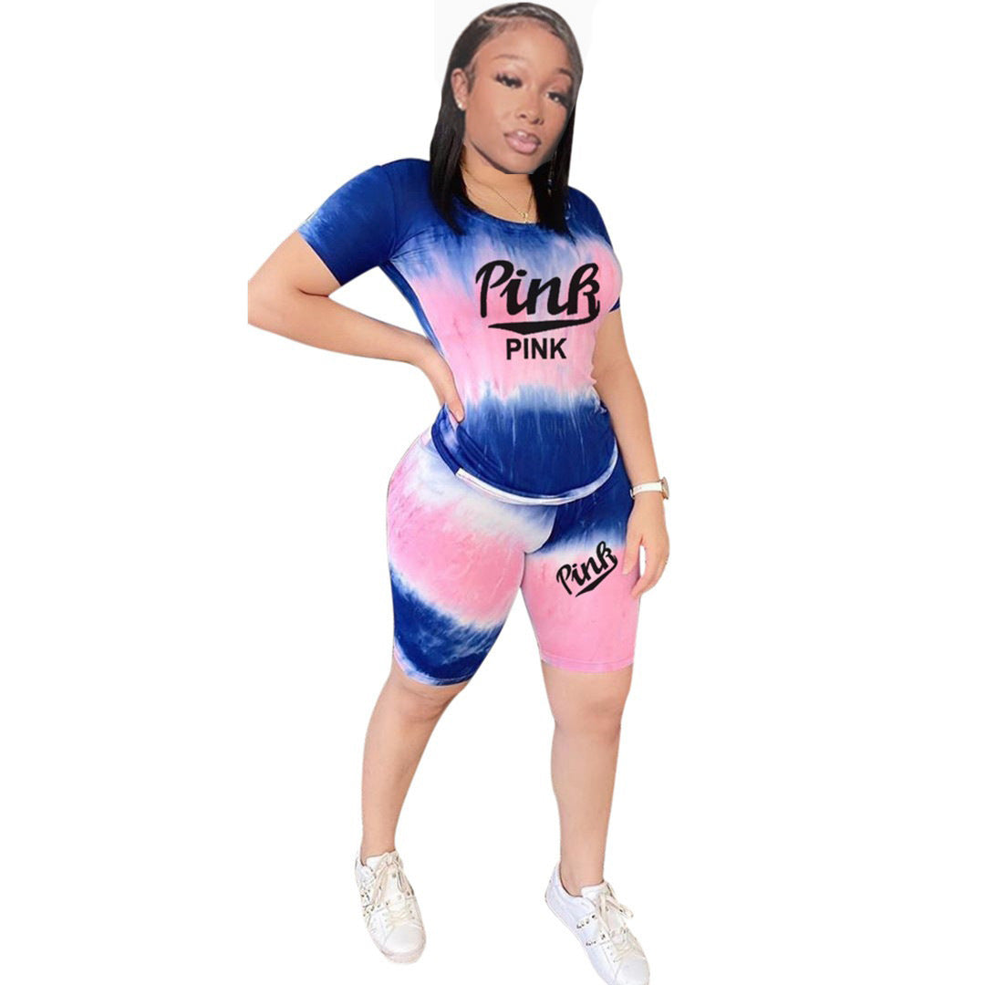Tenue sportive pour femmes à manches courtes avec motif tie-dye tendance Chic & Stil