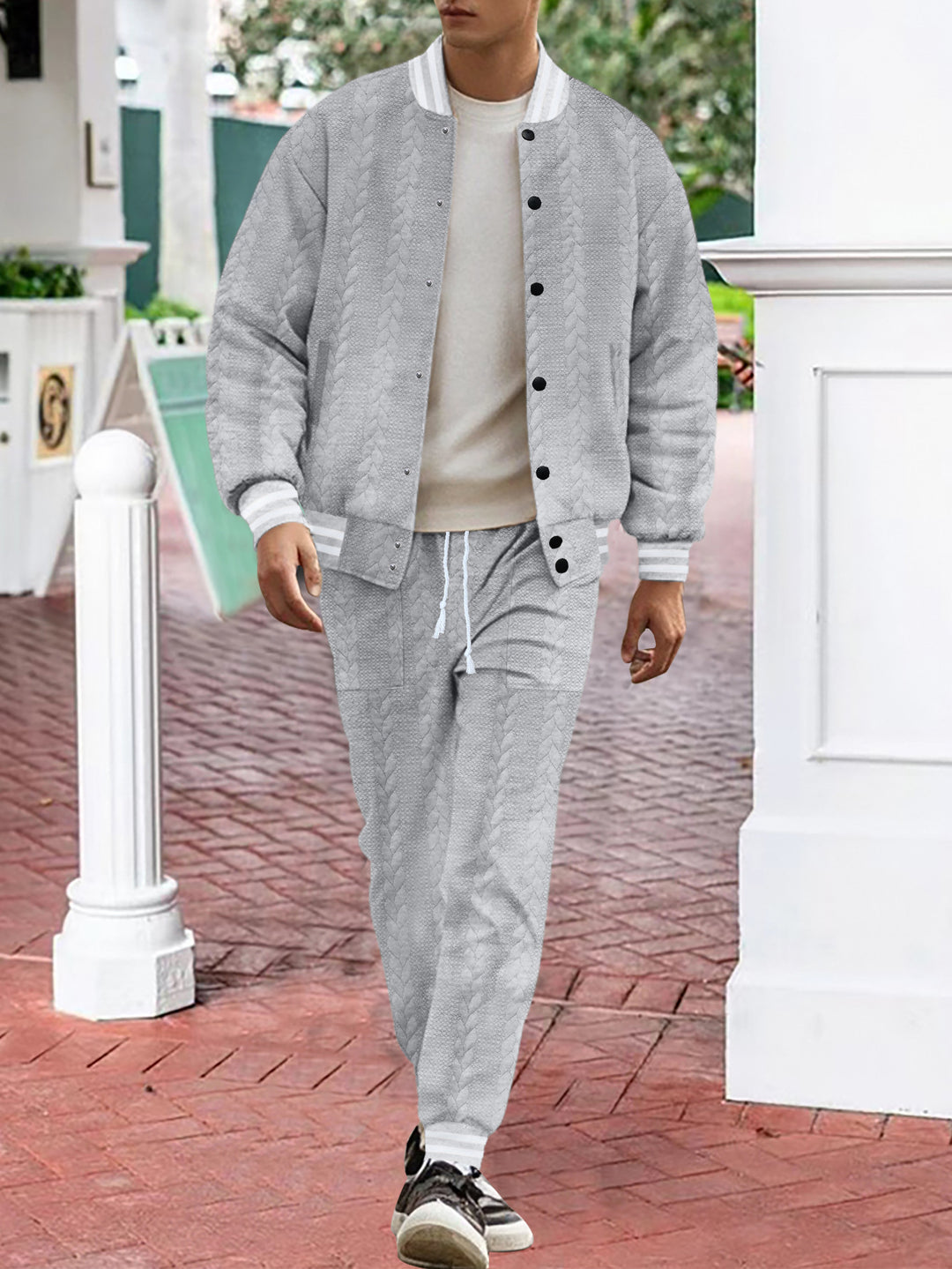 Casual knitted college jacket for men with a modern design and comfortable details Lune London