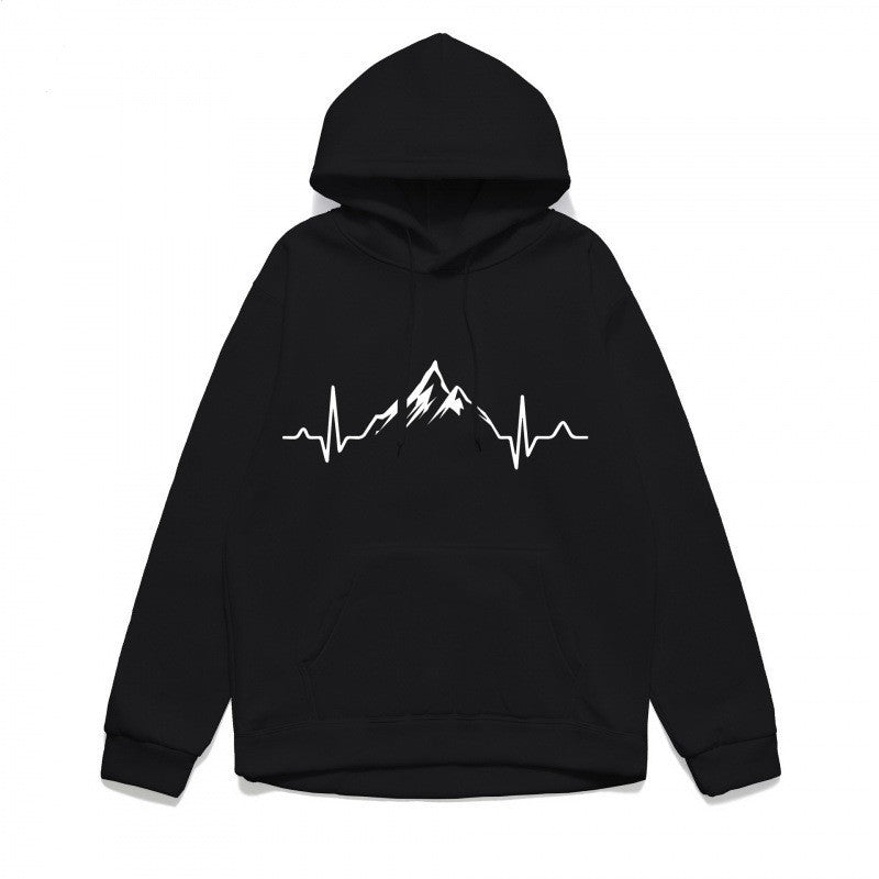 Women's hoodie with stylish mountain motif and high-quality cotton Chic & Stil