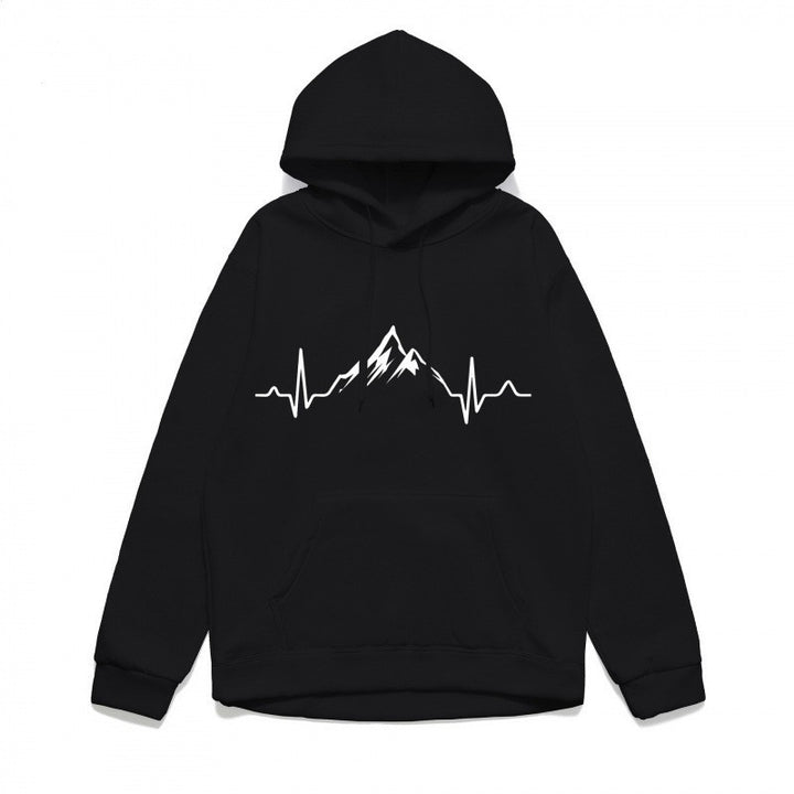 Women's hoodie with stylish mountain motif and high-quality cotton Chic & Stil