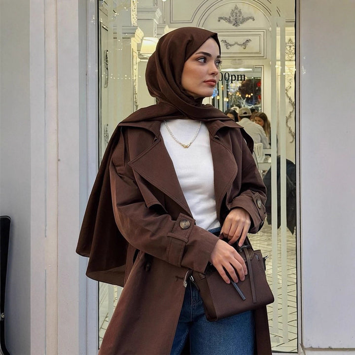 Trendy trench coat for women with belt and voluminous sleeves Lune London
