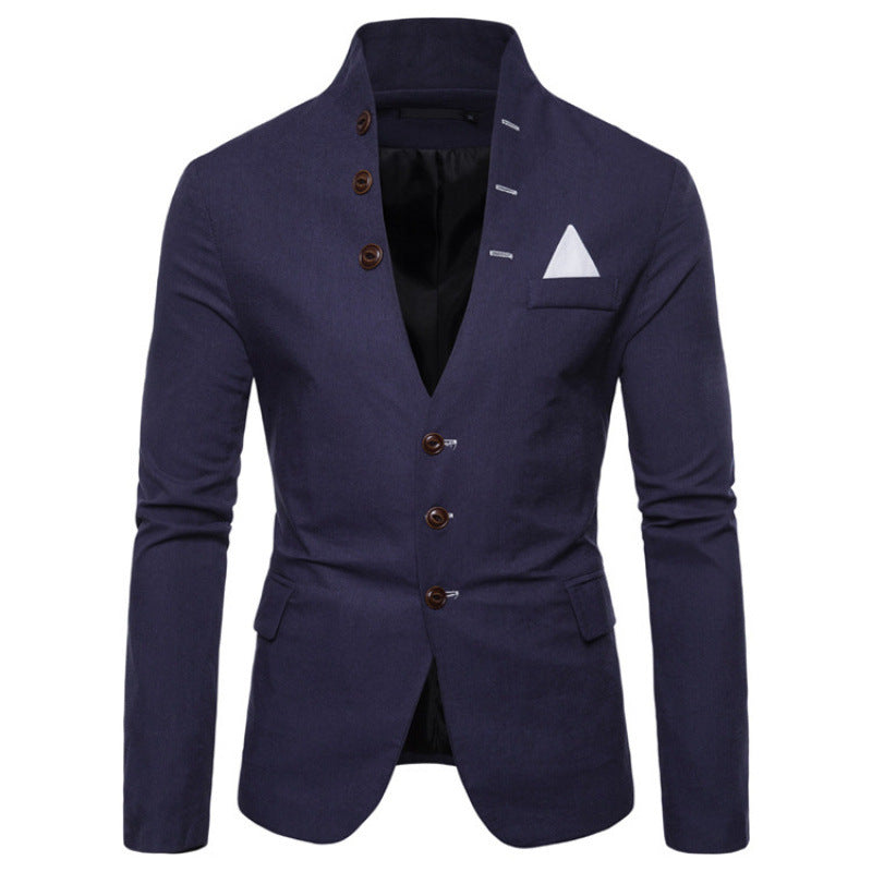Veste élégante pour hommes avec col montant moderne et détails de boutons originaux Lune London