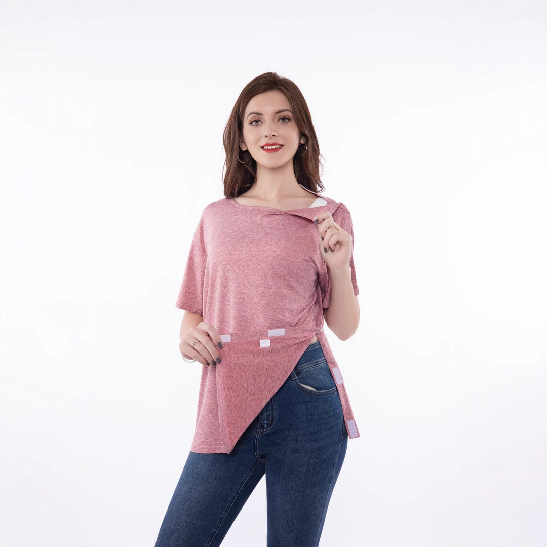 Trendy short sleeve t-shirt for women with innovative cut and playful details Lune London
