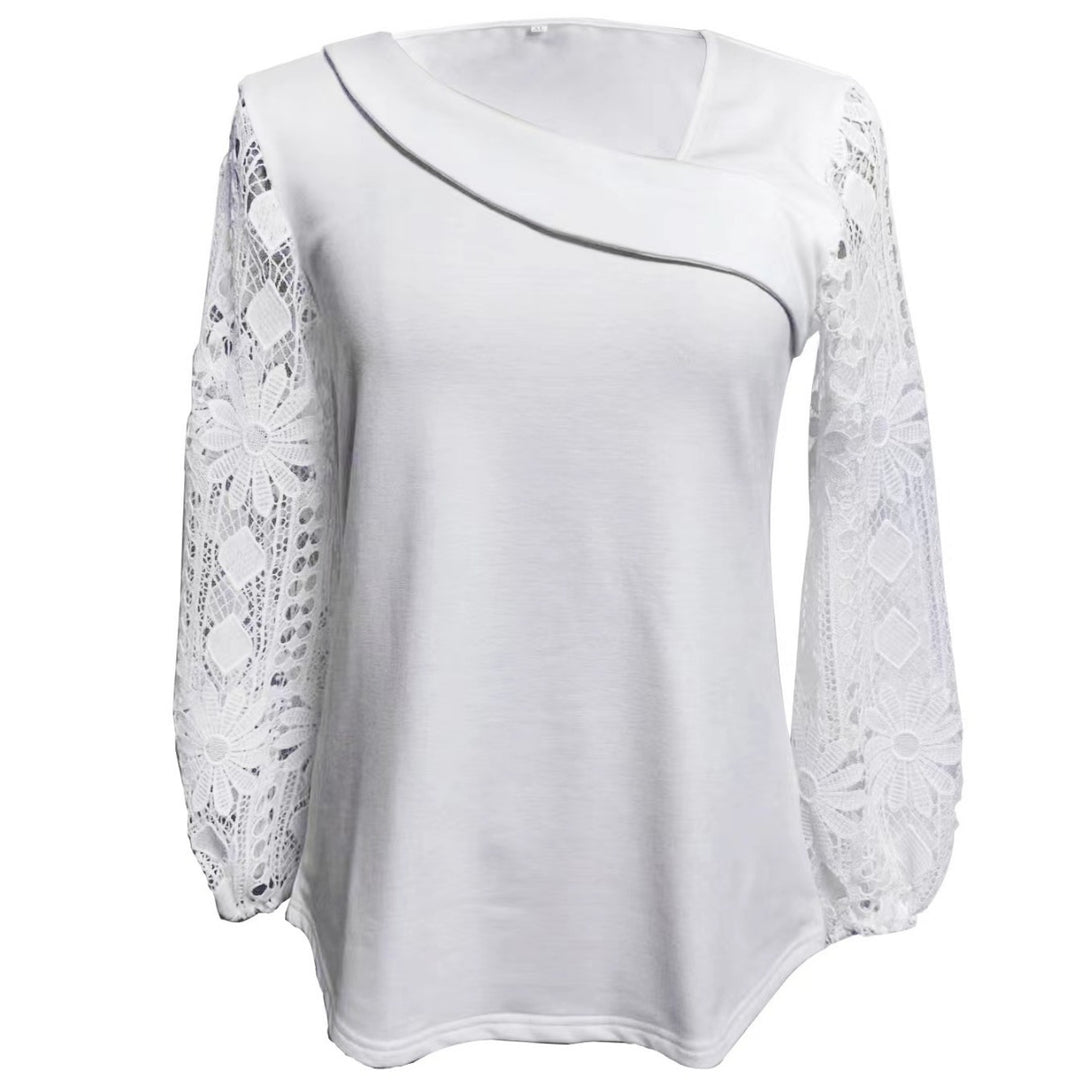Blouse de créateur pour femmes avec inserts en dentelle et coupe élégante Chic & Stil