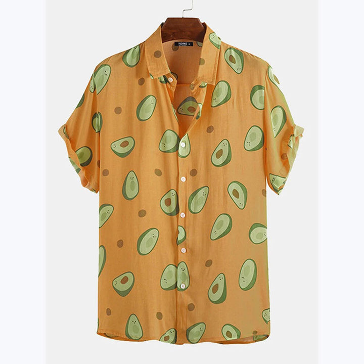 Short-sleeved shirt for men with fresh avocado pattern Lune London