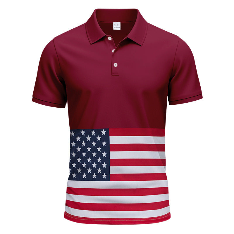 Men's polo shirt with stylish flag design Lune London