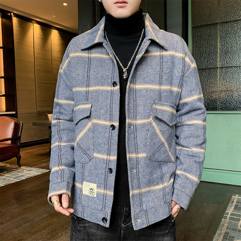Plaid jacket for men, stylish and slightly lined, with practical flap pockets Lune London