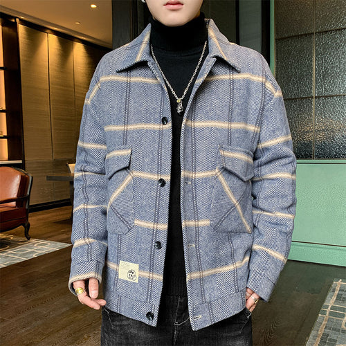 Plaid jacket for men, stylish and slightly lined, with practical flap pockets Lune London