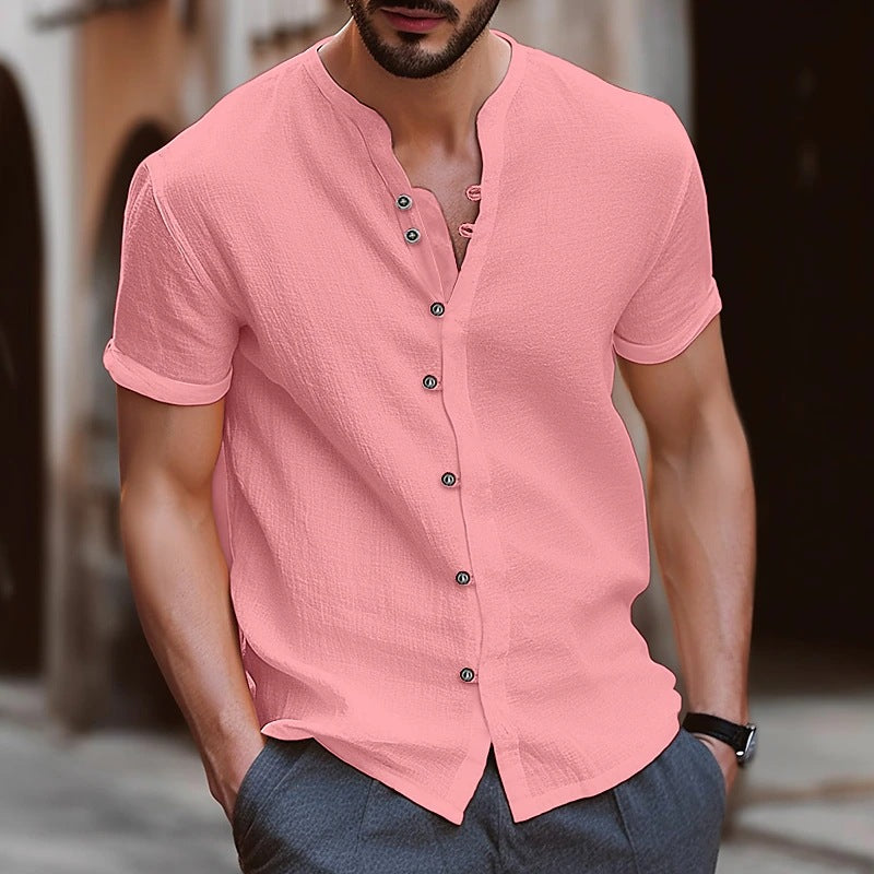 Structured short-sleeve shirt for men with buttons Lune London