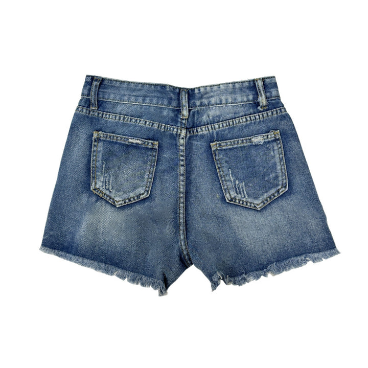 Women Destroyed Denim Shorts Lune London