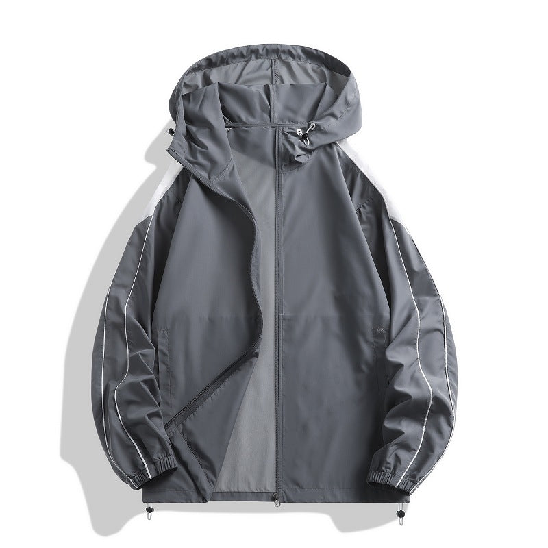 Ladies lightweight windbreaker with adjustable hood and breathable inserts Lune London