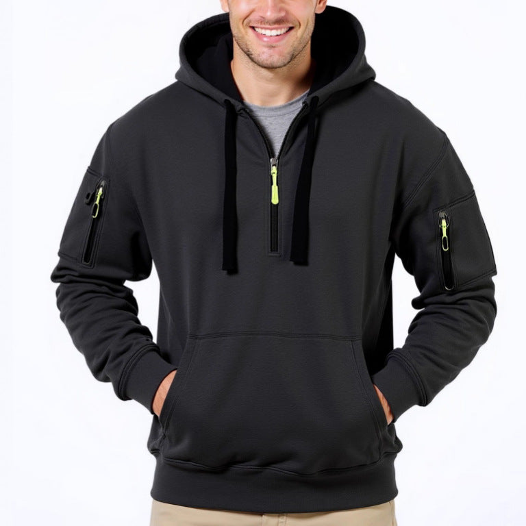 Men's trendy hoodie with versatile pockets and modern zipper Lune London