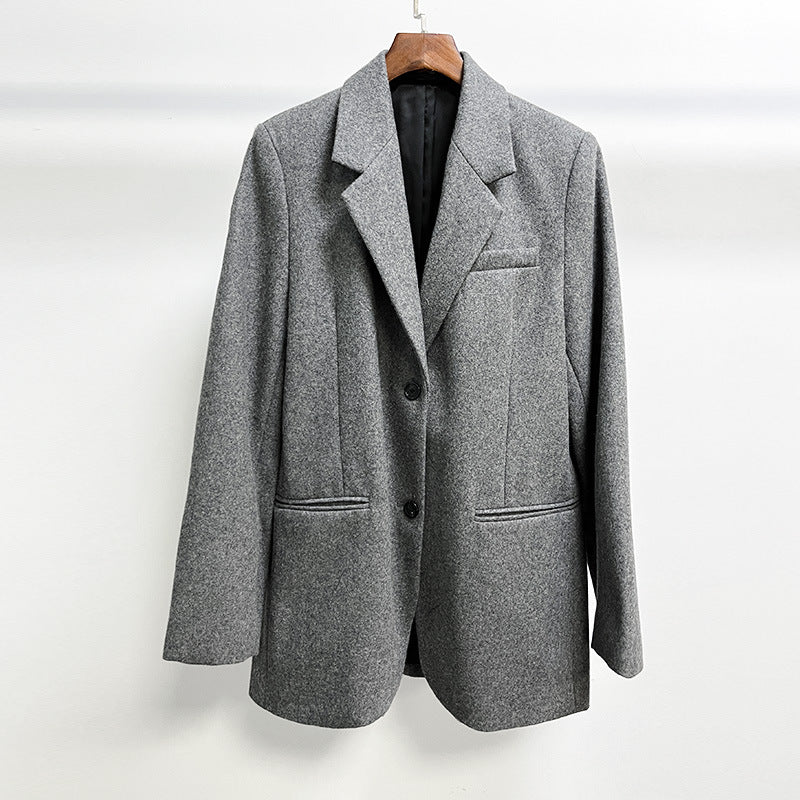 Chic and Stylish Textured Wool Blazer for Women