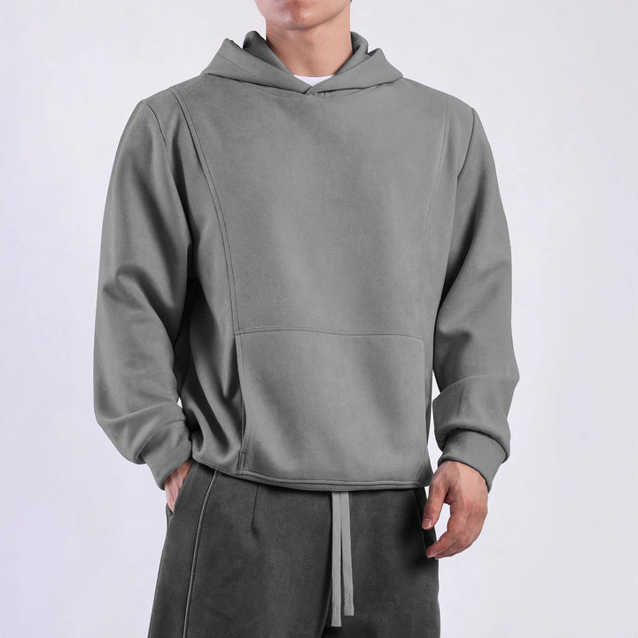 Hooded sweatshirt for men with a practical kangaroo pocket design and a soft inner lining Lune London