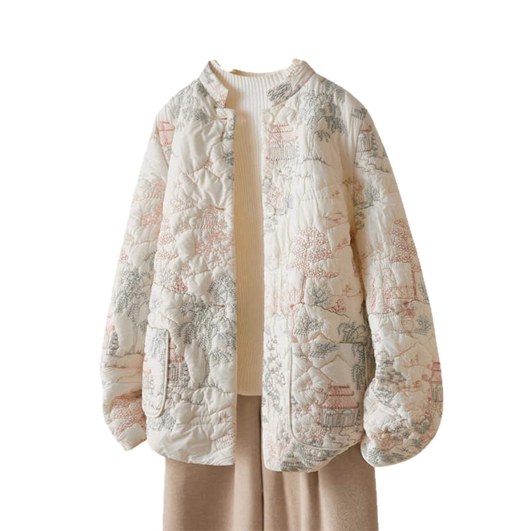 Veste matelassée légère pour femmes avec broderies élégantes Chic & Stil