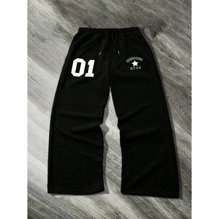 Women’s sporty casual pants with elastic waistband and side pockets Chic & Stil