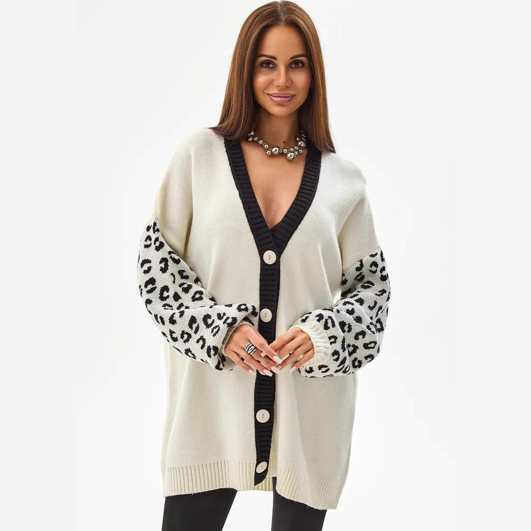 Cardigan tricoté à la mode pour femmes avec manches en suède Chic & Stil