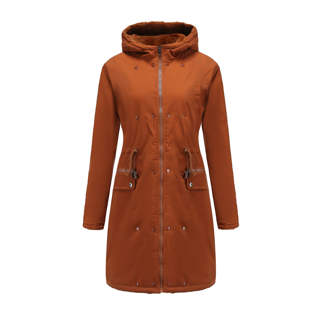 Elegant women's park jacket with luxurious faux fur trim Lune London