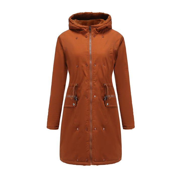 Elegant women's park jacket with luxurious faux fur trim Lune London
