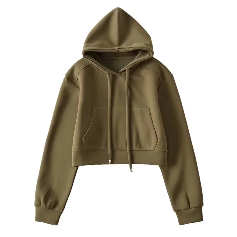Cropped hoodie for women in sweatshirt material Lune London