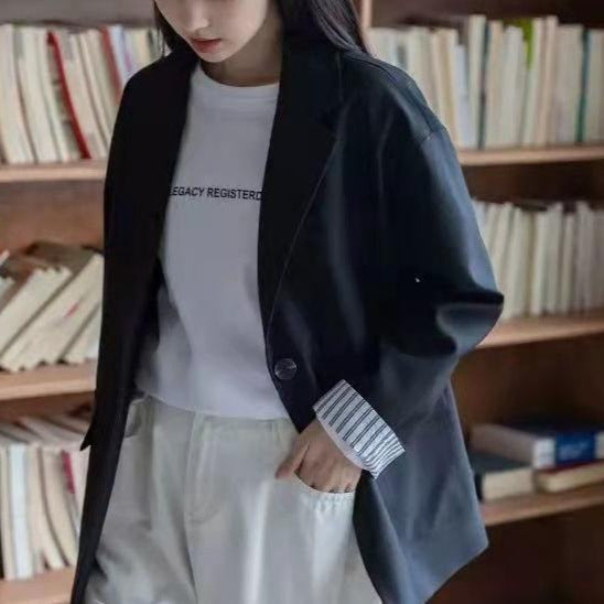 Blazer long décontracté pour femmes avec revers classiques Chic & Stil