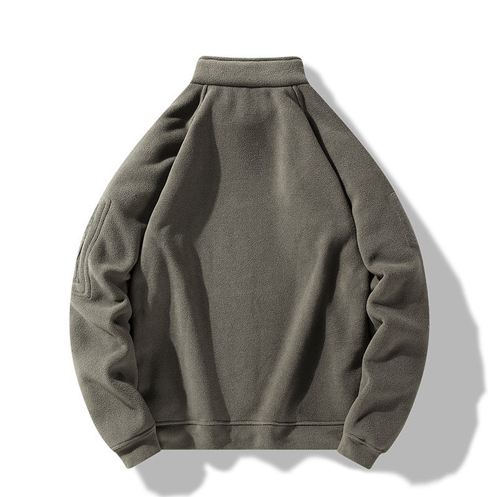 Fleece pullover for men with a high collar and practical zip pockets Lune London