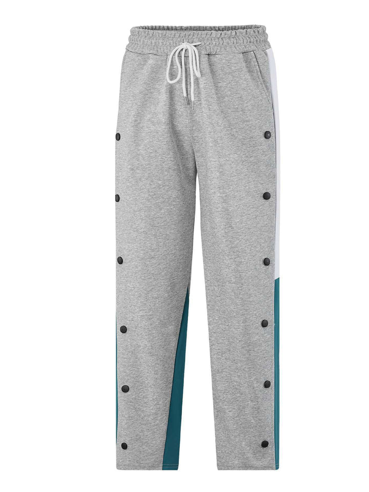 Men's sports pants in fabric with snap details and elastic waistband Lune London