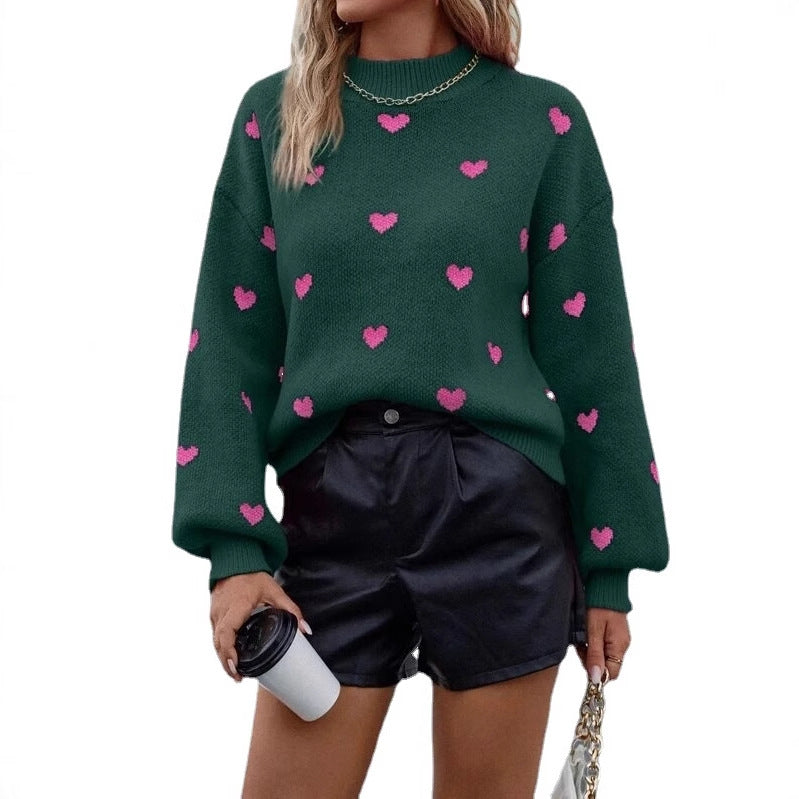 Pull femme avec design en forme de cœur et coupe décontractée Chic & Stil