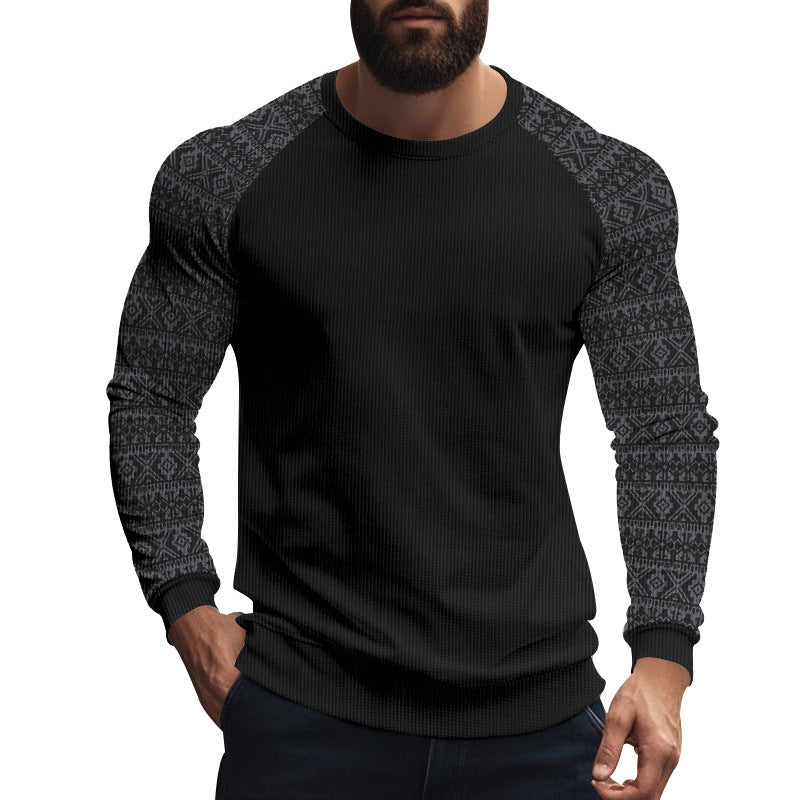 Long sleeve sweater for men with geometric pattern Lune London