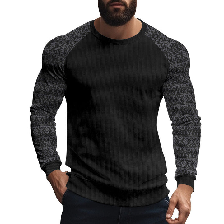 Long sleeve sweater for men with geometric pattern Lune London