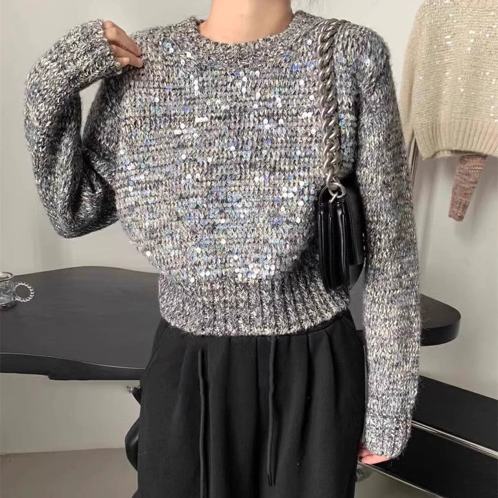 Sparkling knit sweater for women with texture and loose fit Lune London