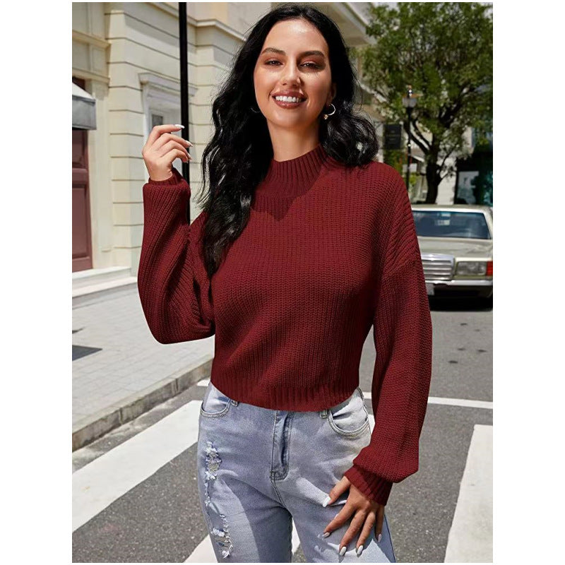 Women Fashion Knitted Sweater with Wide Neck Lune London
