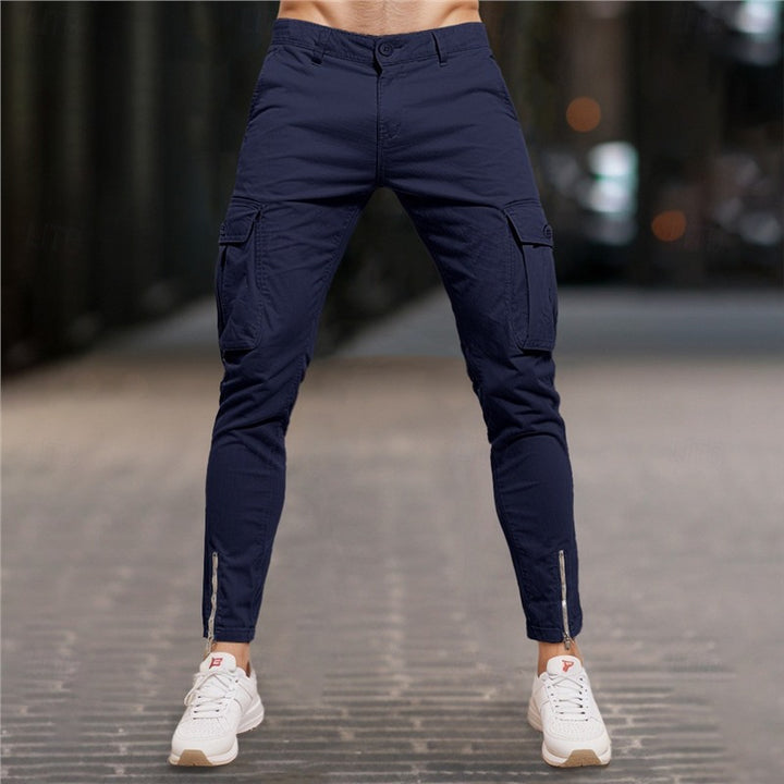 Modern cargo pants for men with zipper Lune London