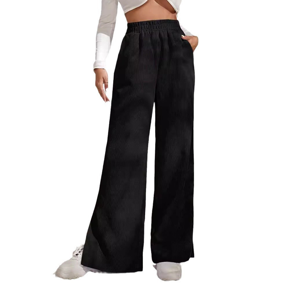 Lune London fine shoemaking women’s palazzo pants with side slits