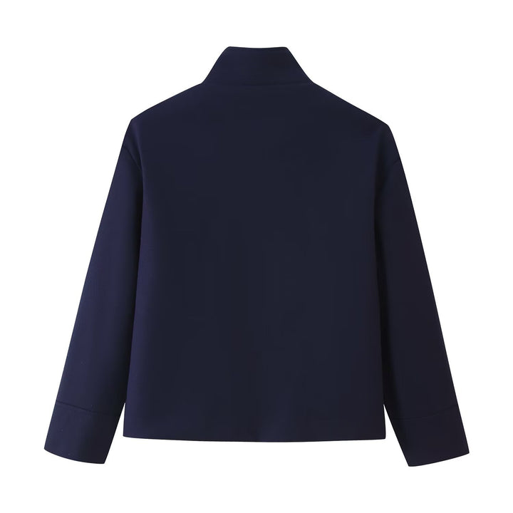 Ladies short quilted jacket with high collar Lune London