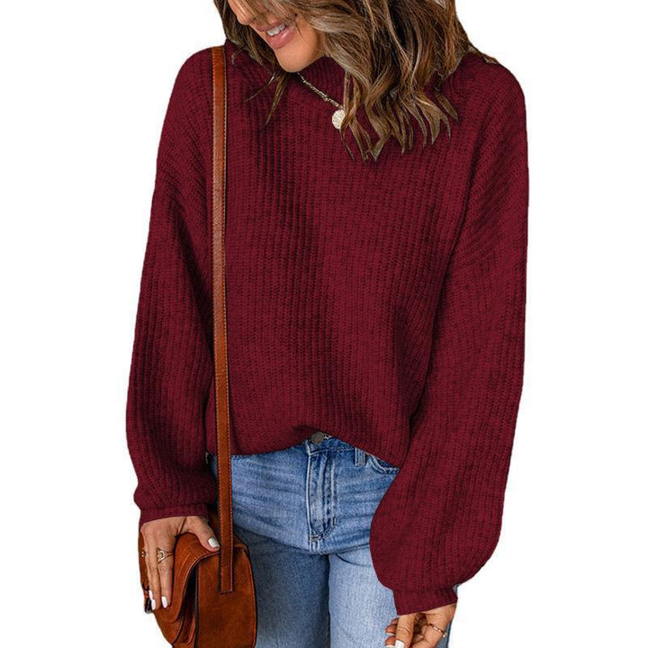 Chunky knit sweater for women with a loose fit and high collar Lune London