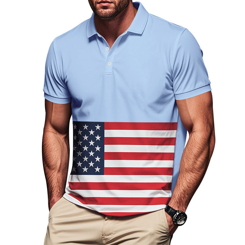 Men's polo shirt with stylish flag design Lune London