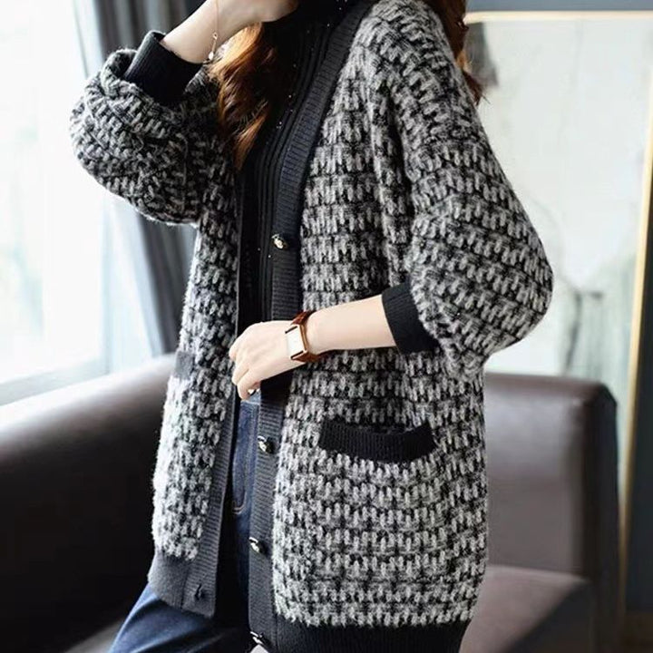 Lune London modern graphic design women's cardigan