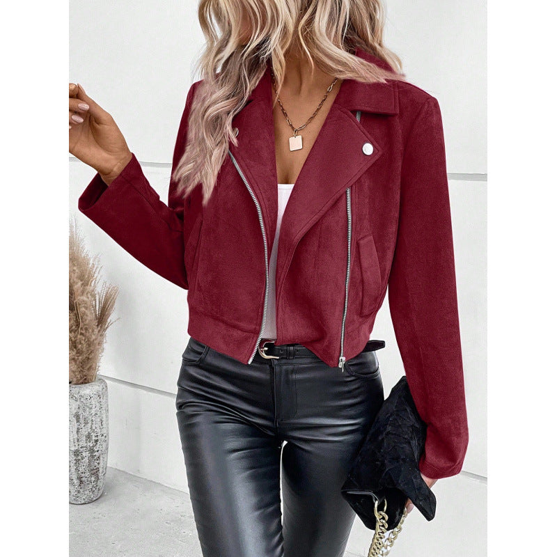 Veste courte en daim pour femmes Chic & Stil
