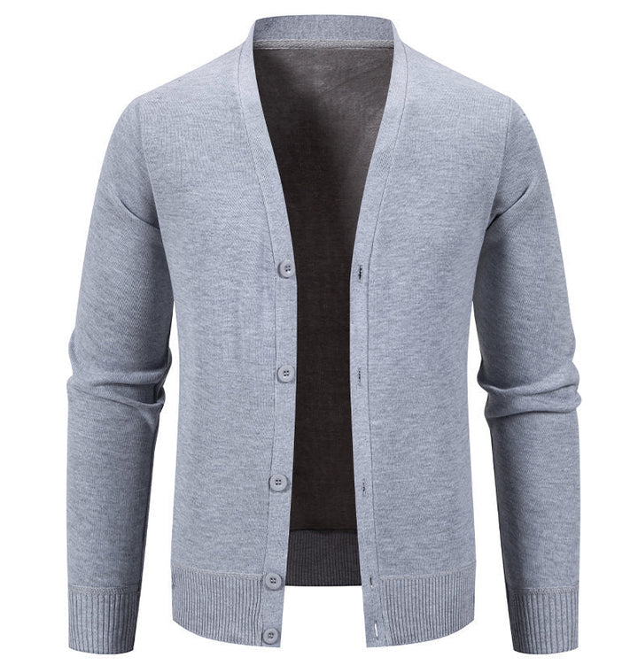 Lune London | Men's cozy knit cardigan with V-neck and button placket
