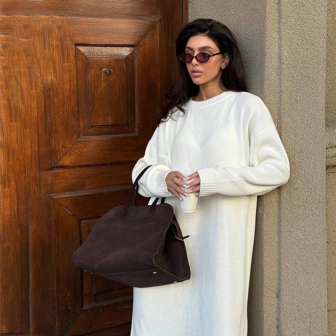 Ladies' knit dress with elegant waist Lune London