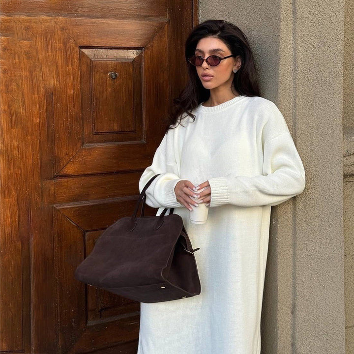 Ladies' knit dress with elegant waist Lune London