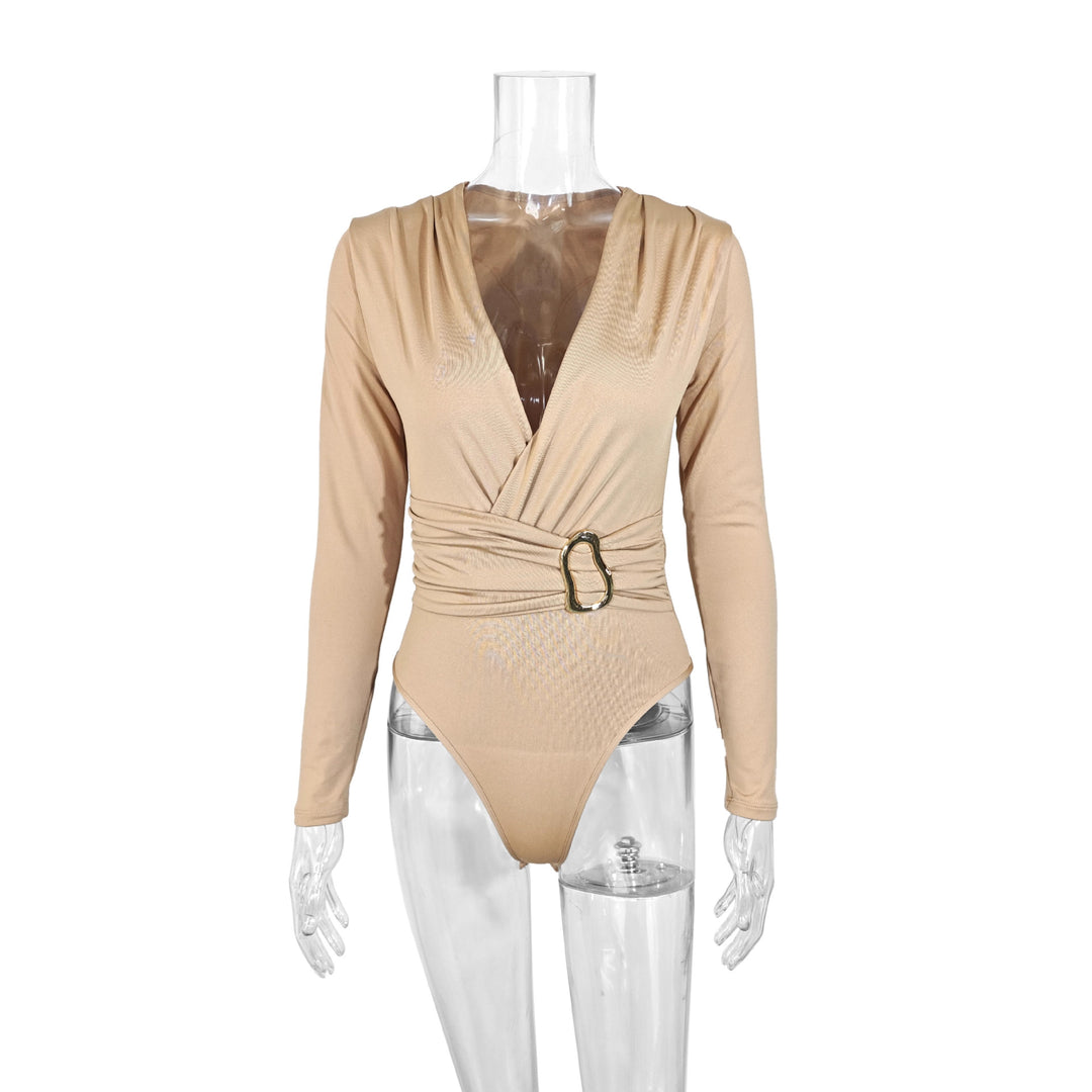 Women's body with deep V-neck and narrow belt Lune London