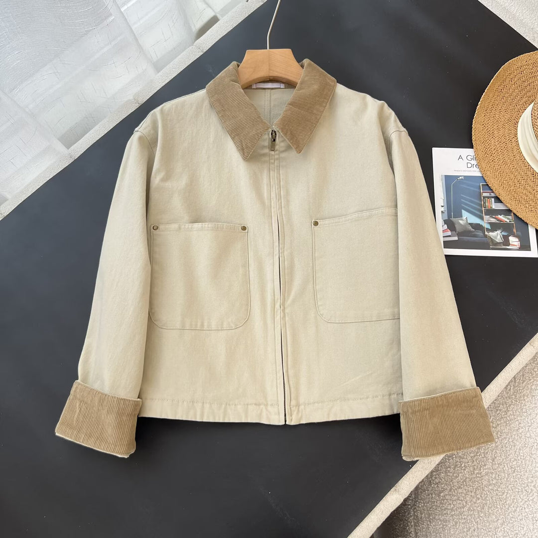 Veste de transition cropped chic pour femmes avec pilier en cordon intemporel Chic & Stil