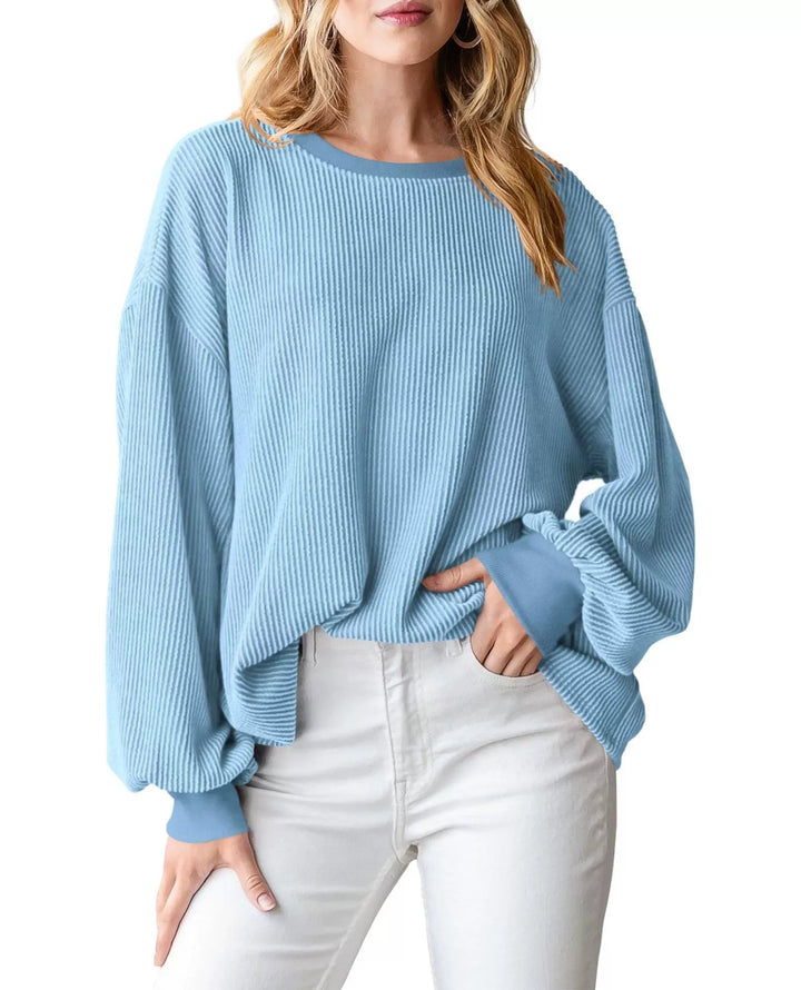 Pull en rib avec des manches amples pour femmes Lune London