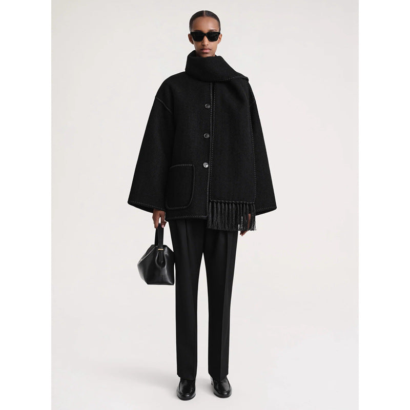 Poncho en laine élégant et polyvalent pour dames Chic & Stil