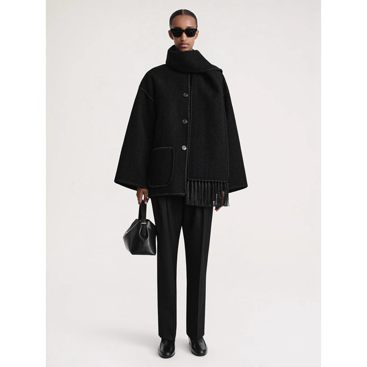 Poncho en laine élégant et polyvalent pour dames Chic & Stil