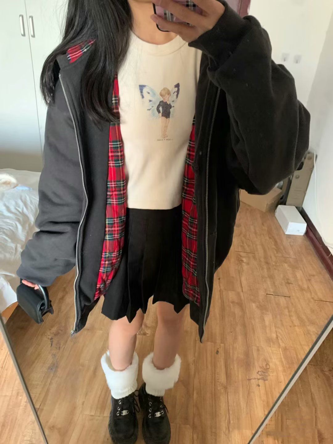 Veste à capuche décontractée pour femme avec doublure à carreaux Chic & Stil