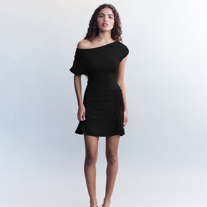 Off-shoulder dress for women with ruching Lune Londone